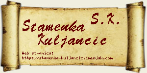Stamenka Kuljančić vizit kartica